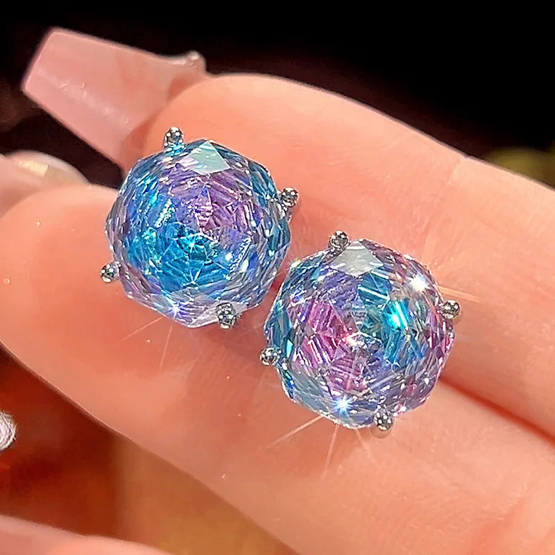 S&S Pink & Blue Gradient Zircon Floral Jewellery Set – Collection