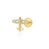 S&S ASTM F136 Titanium Labret Stud | Zircon | 83 Designs | Titanium & Gold