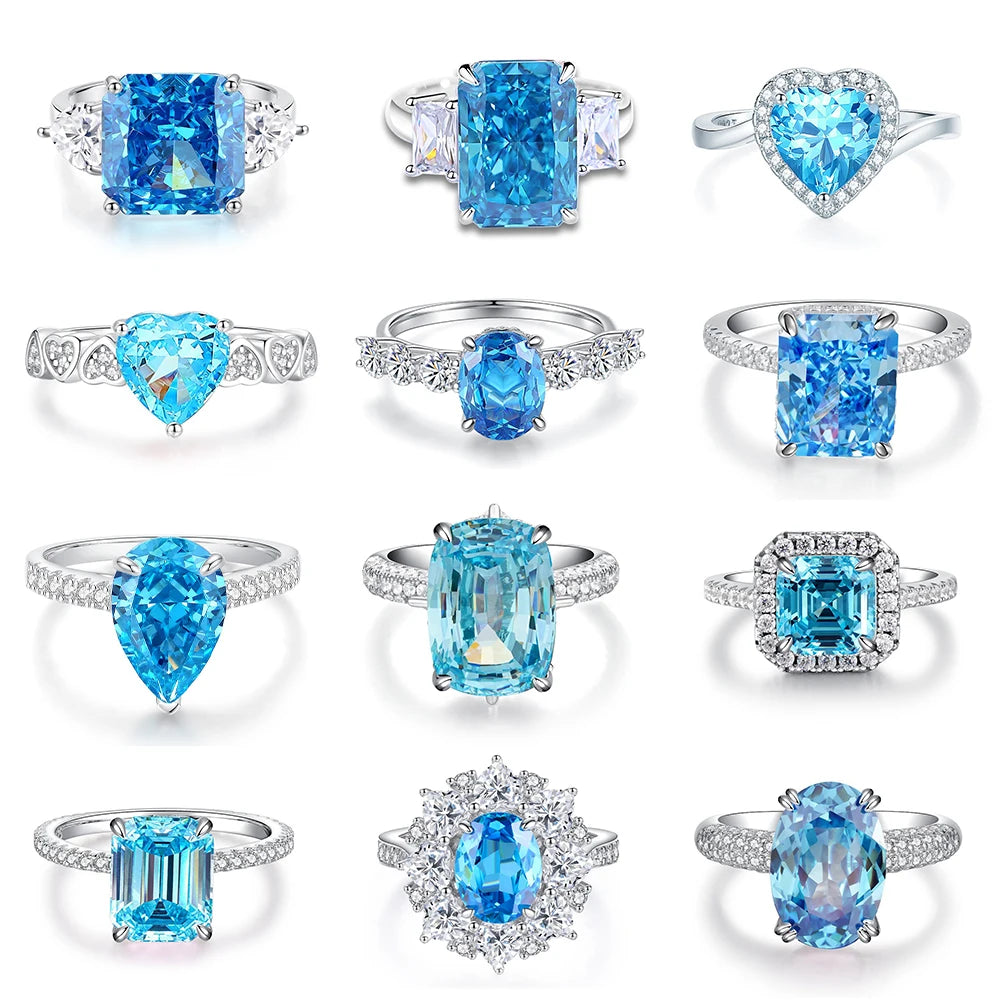 Wholesale 925 Sterling Silver Emerald 5A 8A Zirconia Ring Women Engagement Wedding Rings Custom Jewelry Manufacturing Supplies