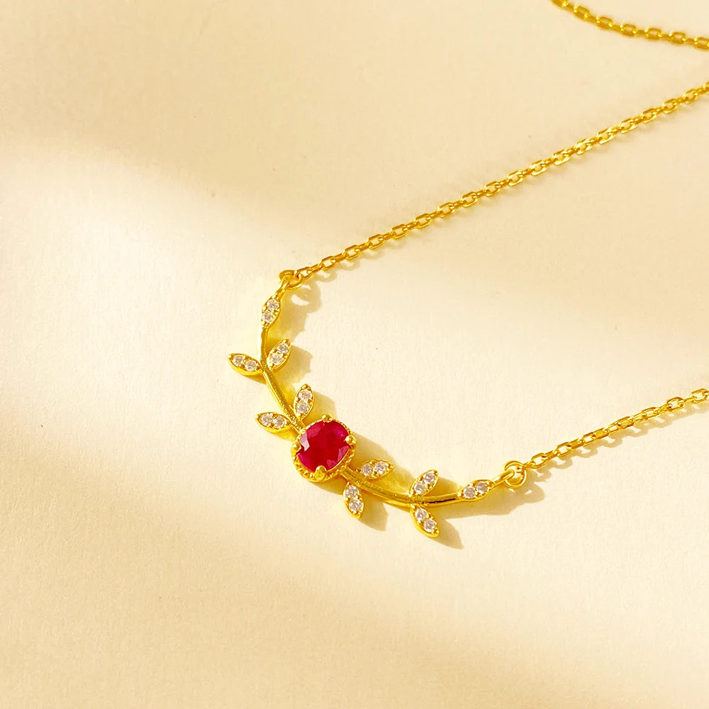 Gioiellieri Natural Ruby Pendant with S925 Silver for Women July Birthstone Red Gemstone Fine Jewelry Elegant Waterdrop Shape Necklace Gift