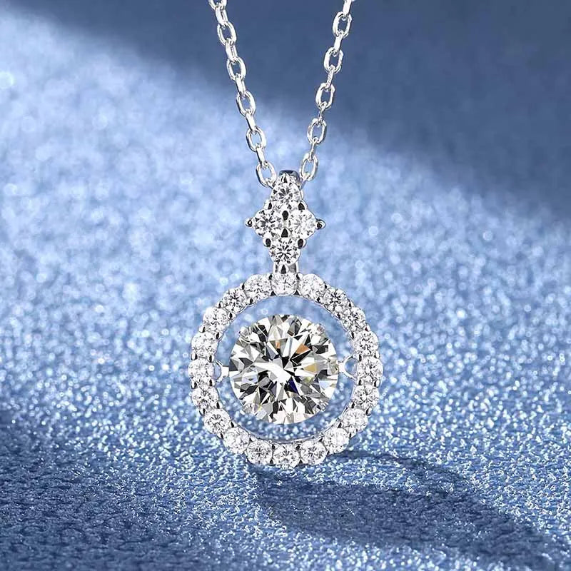 ArtistA Fine Round Cut 1CT VVS1 GRA Dancing Moissanite Earrings Necklace Set 925 Sterling Silver Women Valentines Day Gifts 2026 Jewelry