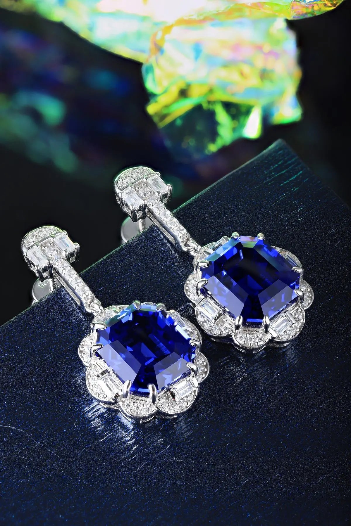 Gemfiori Anster High Quality S925 Lab Grown Sapphire Earring Stud Dainty Gemstone Stud Earrings for Women Daily Wear Gift
