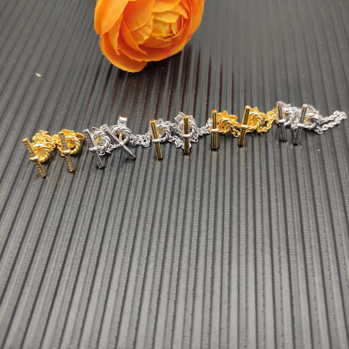 FASHIONISTA DY High-Quality Silver-Plated 38.2mm Diamond Earrings. Gold-Plated Earrings. Jewelry.