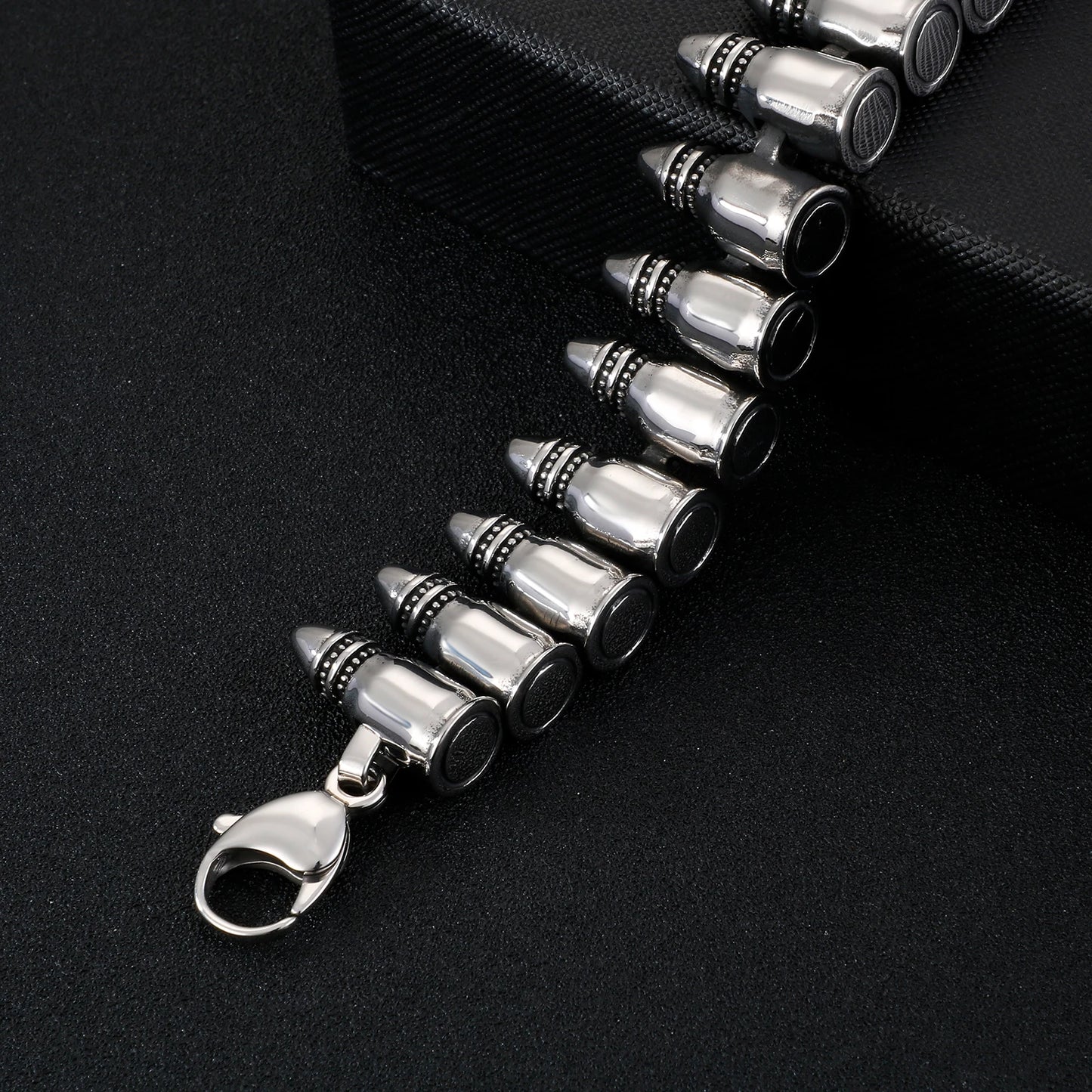 KALEN Fashion Personality Stainless Steel Bullets Bracelet Men