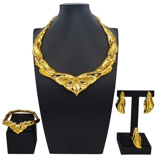 Zhuerrui Italiano Gold Designs Women Jewellery Set Party Fine Costume Jewelry Set Luxury Big Necklace Jewellery SetX0006830