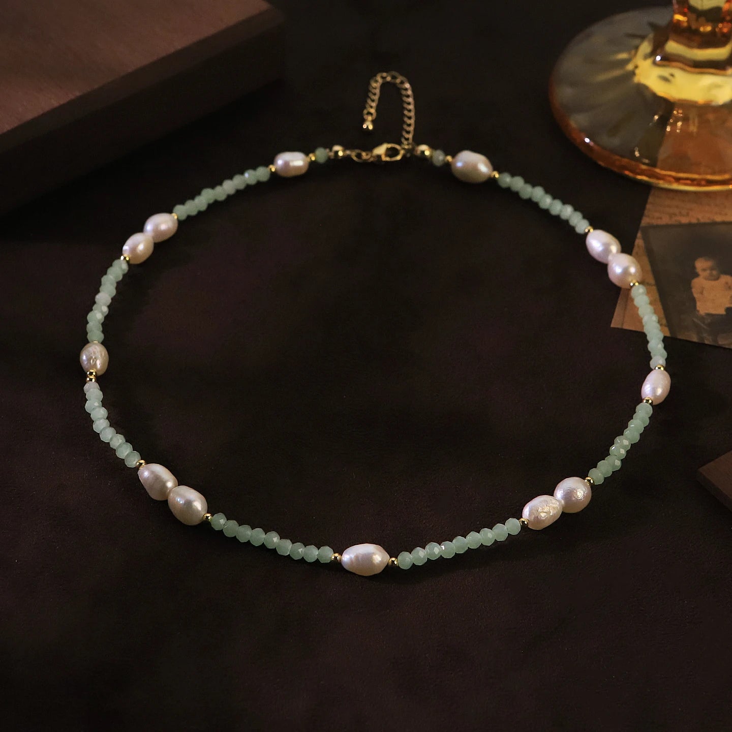 Natural Freshwater Pearl Crystal Beaded Necklace for Women Daily Wear Wedding Vacation Dainty Bridal Necklace Bohemian Jewelry