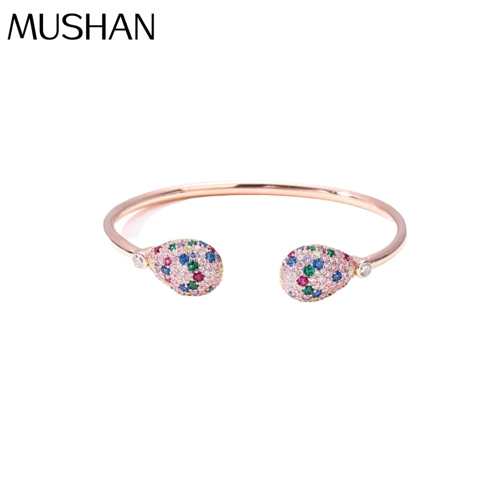 MUSHAN Jewelry Factory S925 Sterling Silver Bracelet High End Light Luxury Electroplated Rose Gold High Carbon Diamond Jewelry