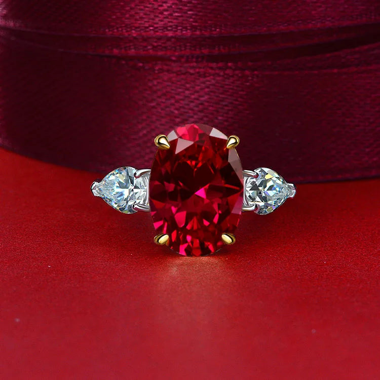 MuShan Jewelry Factory Hot Selling Platinum Plated Luxury High Carbon Diamond 10*14 European American Egg Shaped Wedding Party