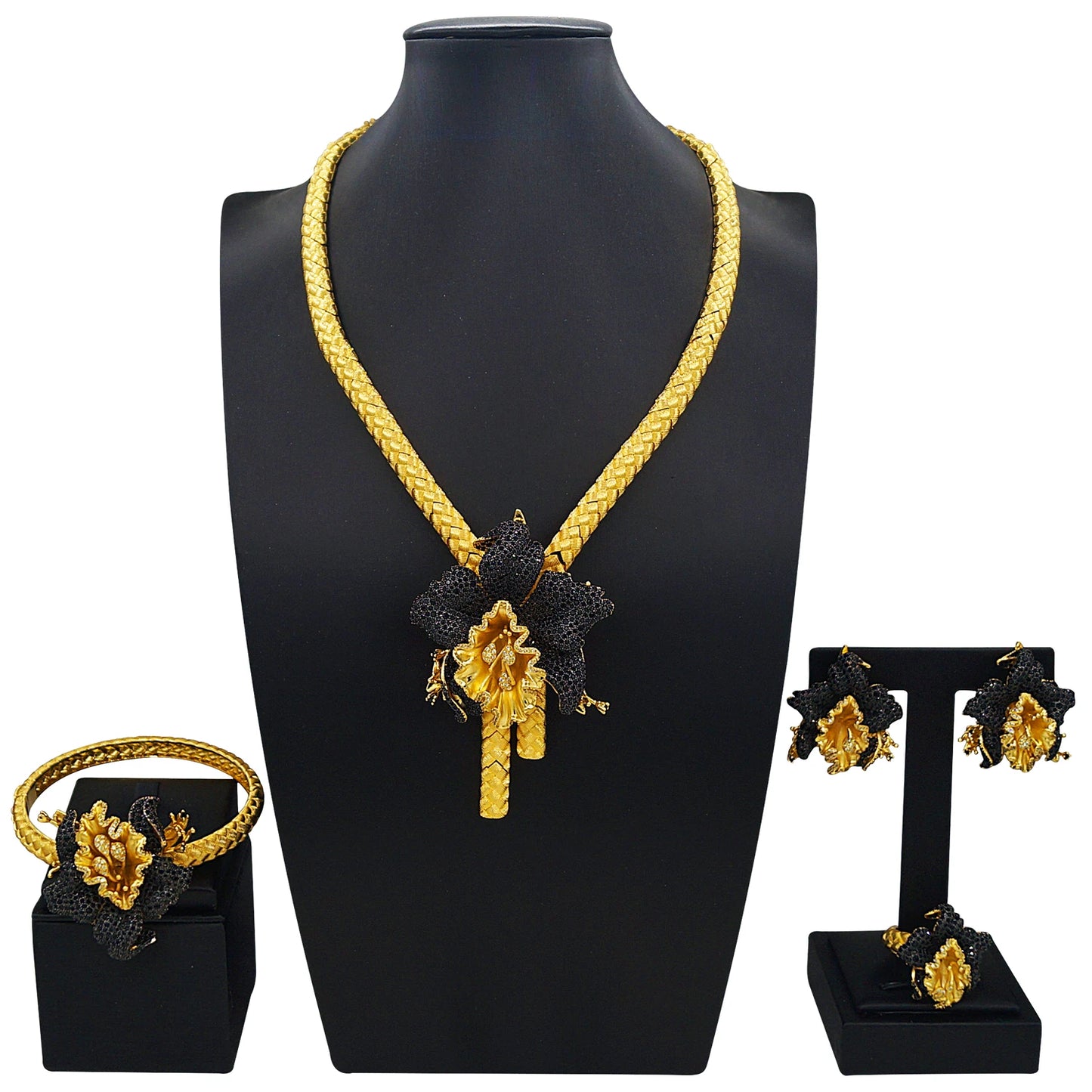 Zhuerrui New Design Sense Jewelry Set American High-end Diamond Series Ladies Classic Inheritance Wedding Four SetsHZ25012219
