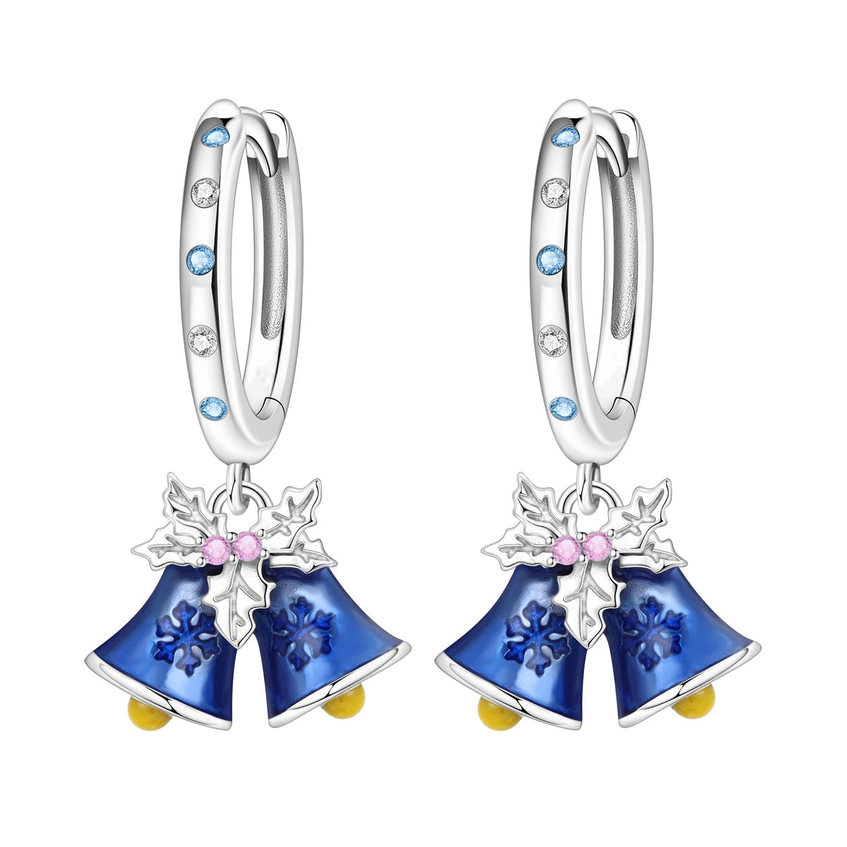 S&S Silver Plated Zircon Heart Drop Earrings | 9 Colours