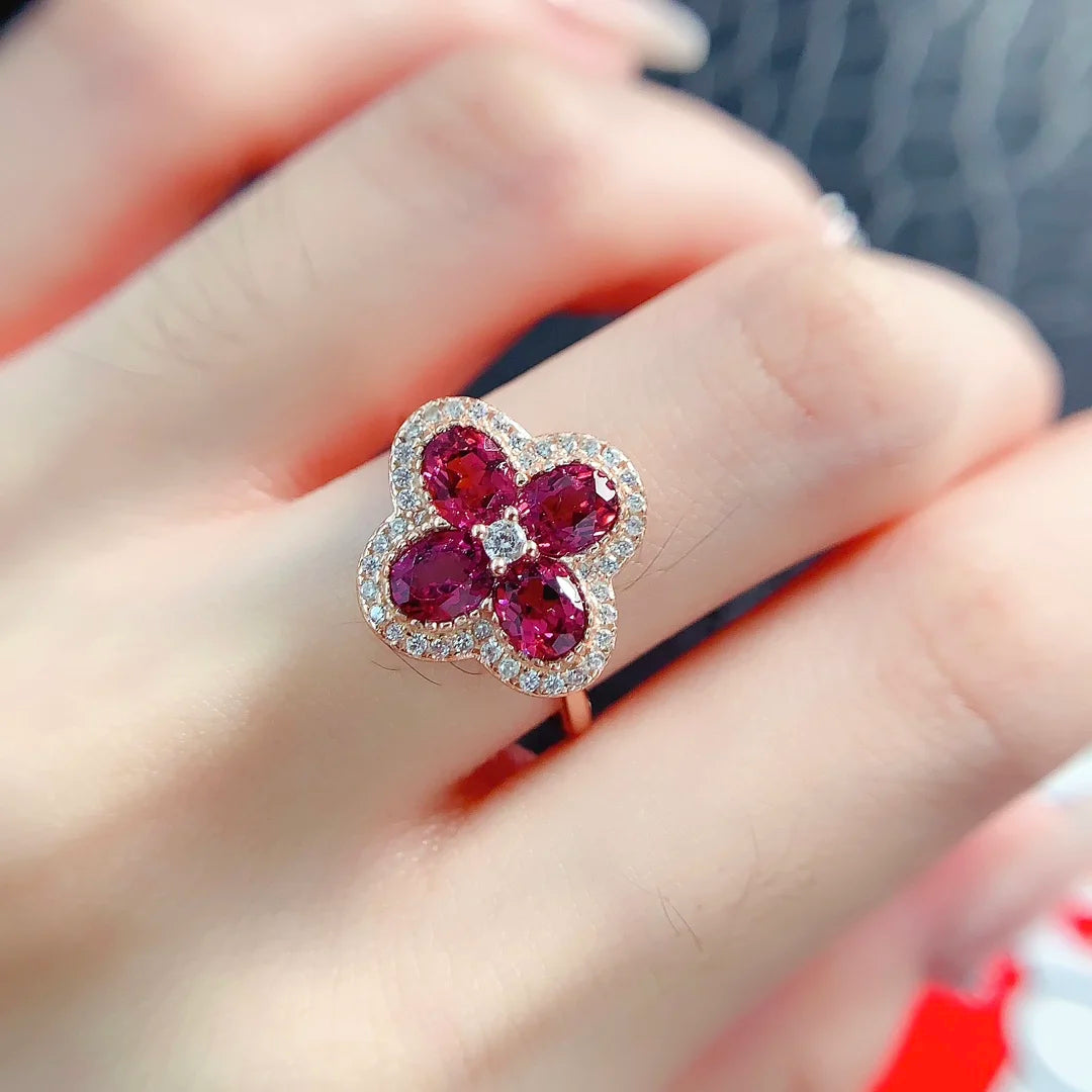 OEM ODM 925 Sterling Silver Natural Garnet Luxury European Style Vintage Two-piece Necklace Jewelry Set New Design Fashion