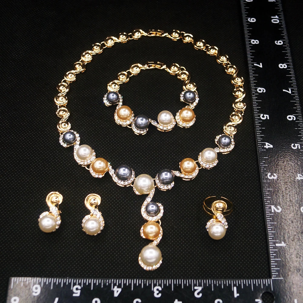 Zhuerrui Italian Gold Plated Jewelry Set 18k Round Earring Sets Luxury Gold Plated Fine Jewelry Set HA10002