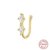 S&S 925 Silver Gold Plated Zircon Nose Cuff | Non-Piercing Flower Moon Star Heart