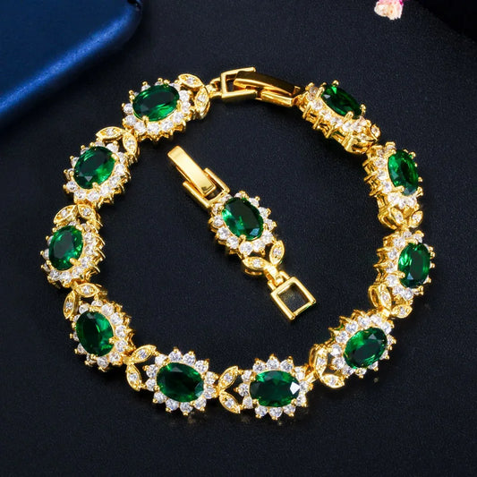 Trendy Alloy Bracelet Flower Design Beaded Jewelry Accessory for Women for Party Wedding Engagement Features Zircon Main Stone
