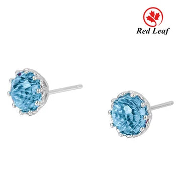 S&S 5A CZ 925 Silver Jewellery Set | Round Cut Stud Earrings & Pendant Necklace | Red, Blue & Purple | S&S Collection