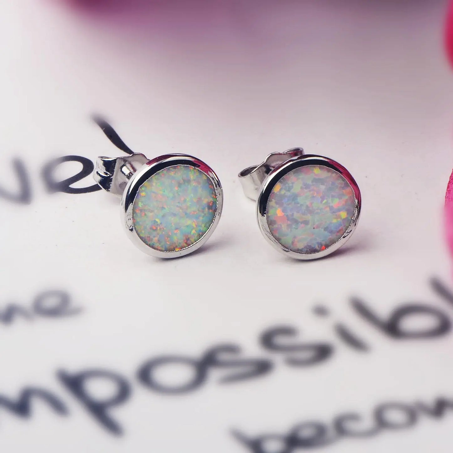 TikTok Trending Brass Blue Opal Pendant Earrings-Dainty Ball Design Perfect Gift for Fashion Girls