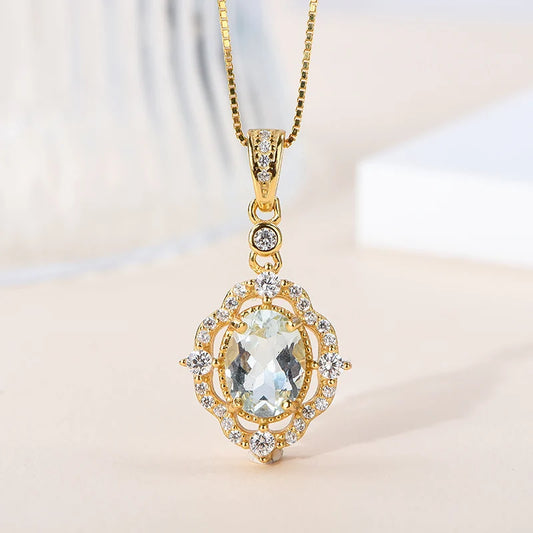 Gioiellieri Handmade Rhodium Plated 925 Sterling Silver Natural Topaz Pendant Claw Setting Purple Crystal Healing Stone Necklace Women's