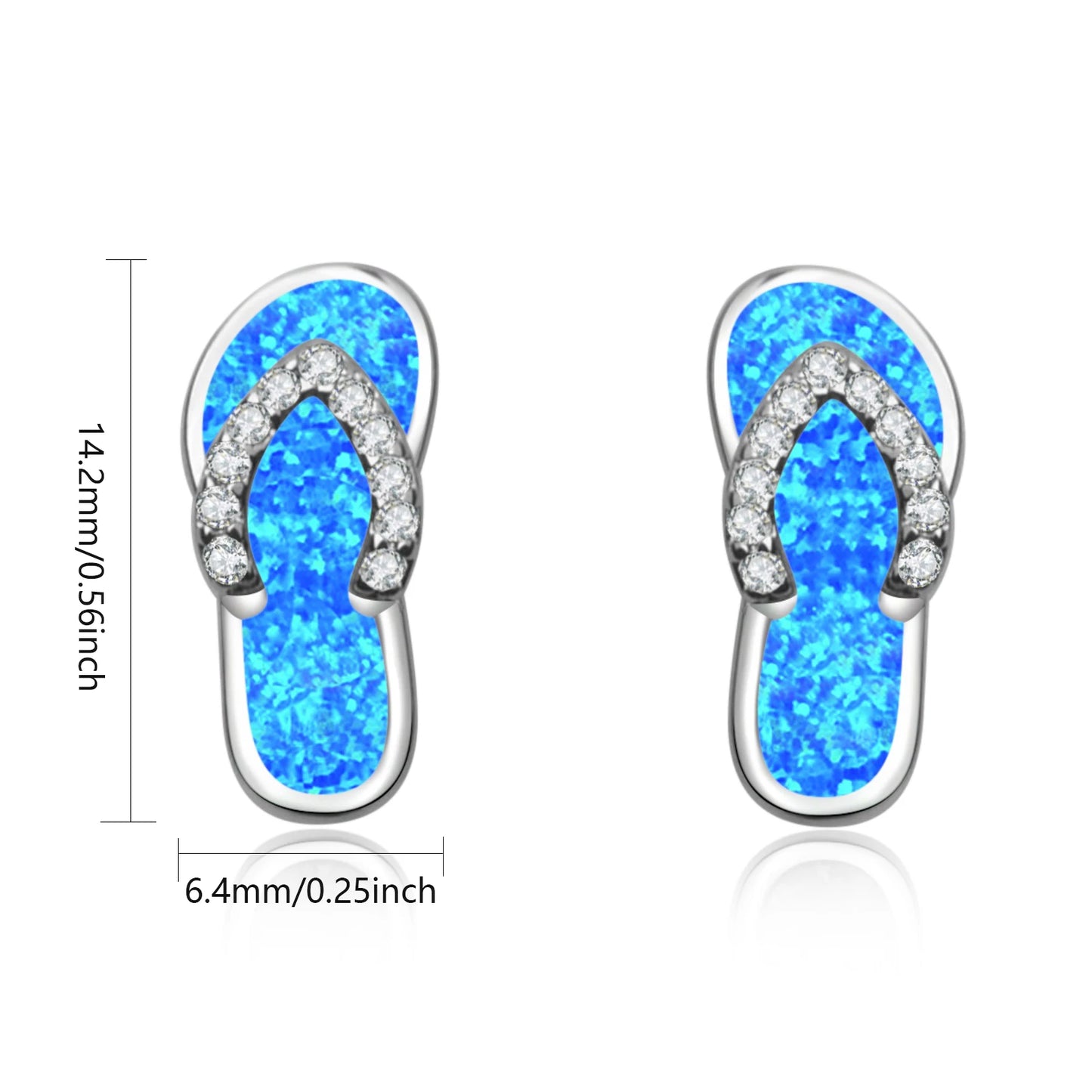 Jewelry for Women Bohemian Plant Floral Cluster Silver Plated  Opal Slippers Stud Earrings