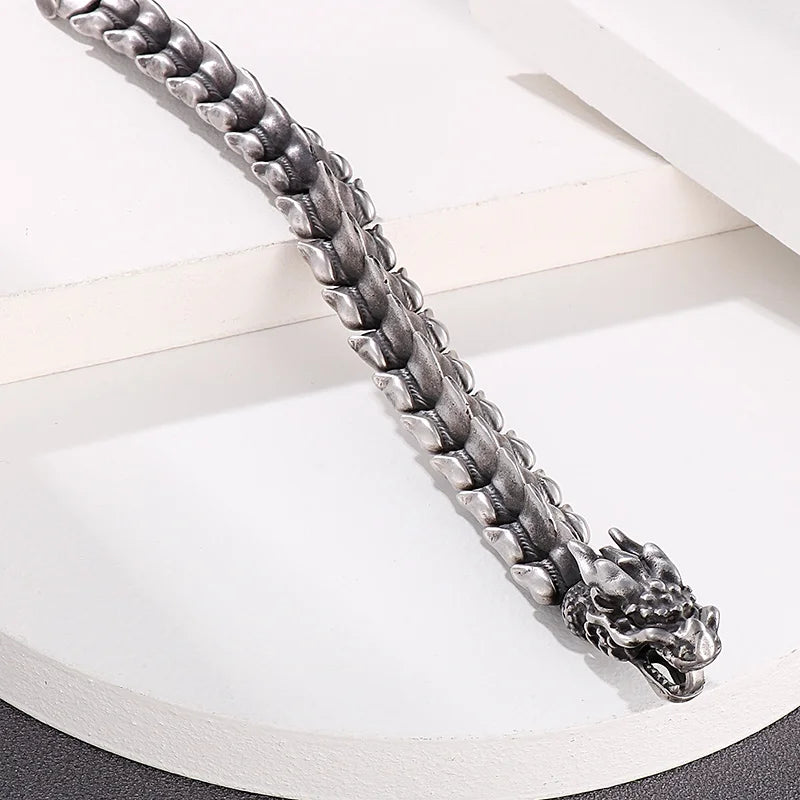 KALEN Vintage Black Keel Chain Bracelets & Bangles Stainless Steel Charms Dragon Head Bracelet Pulseras Para Hombre Premium