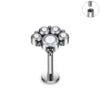 G23 ASTM F136 Titanium Ring CZ Colorful Zircon Lip Ear Claw Spiral Ear Studs Opal Nose Studs Earrings Body Piercing Jewelry