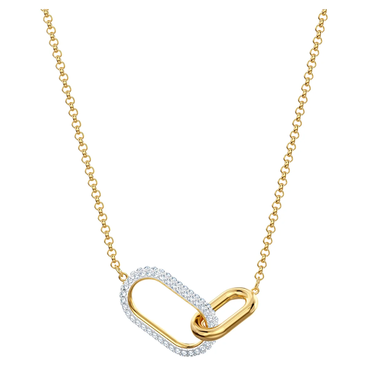 S&S Women Classic Copper Circle Crystal Zircon Pendant Necklace Silver Rose Gold Plated Sparkling Cubic Zirconia Dainty Chain Party