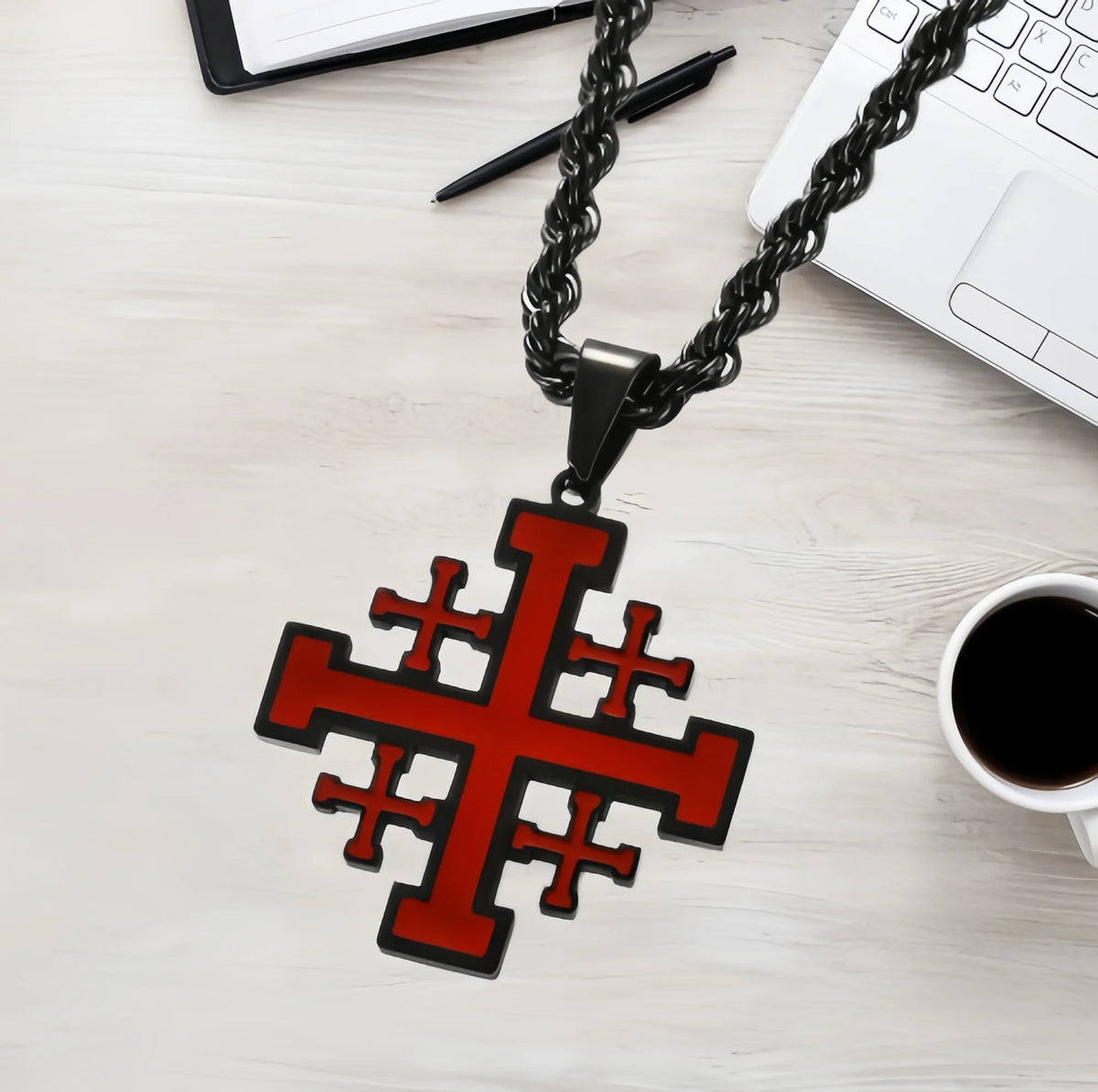 REBEL New Arrival Men Cross Necklace, Stainless Steel Ins Hip Hop Personality Pendant