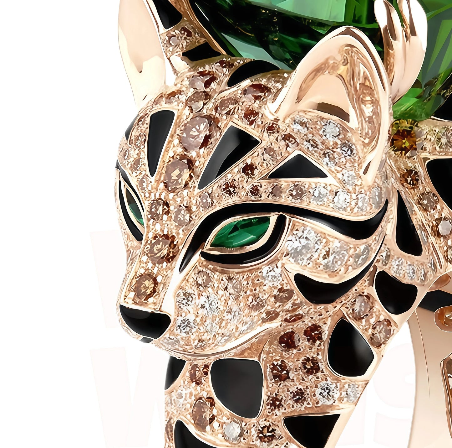 MUSHAN Jewelry Factory 925 Sterling Silver Rings for Women 18K Gold Plated Luxury High Carbon Diamond Emerald Leopard Cat Ring