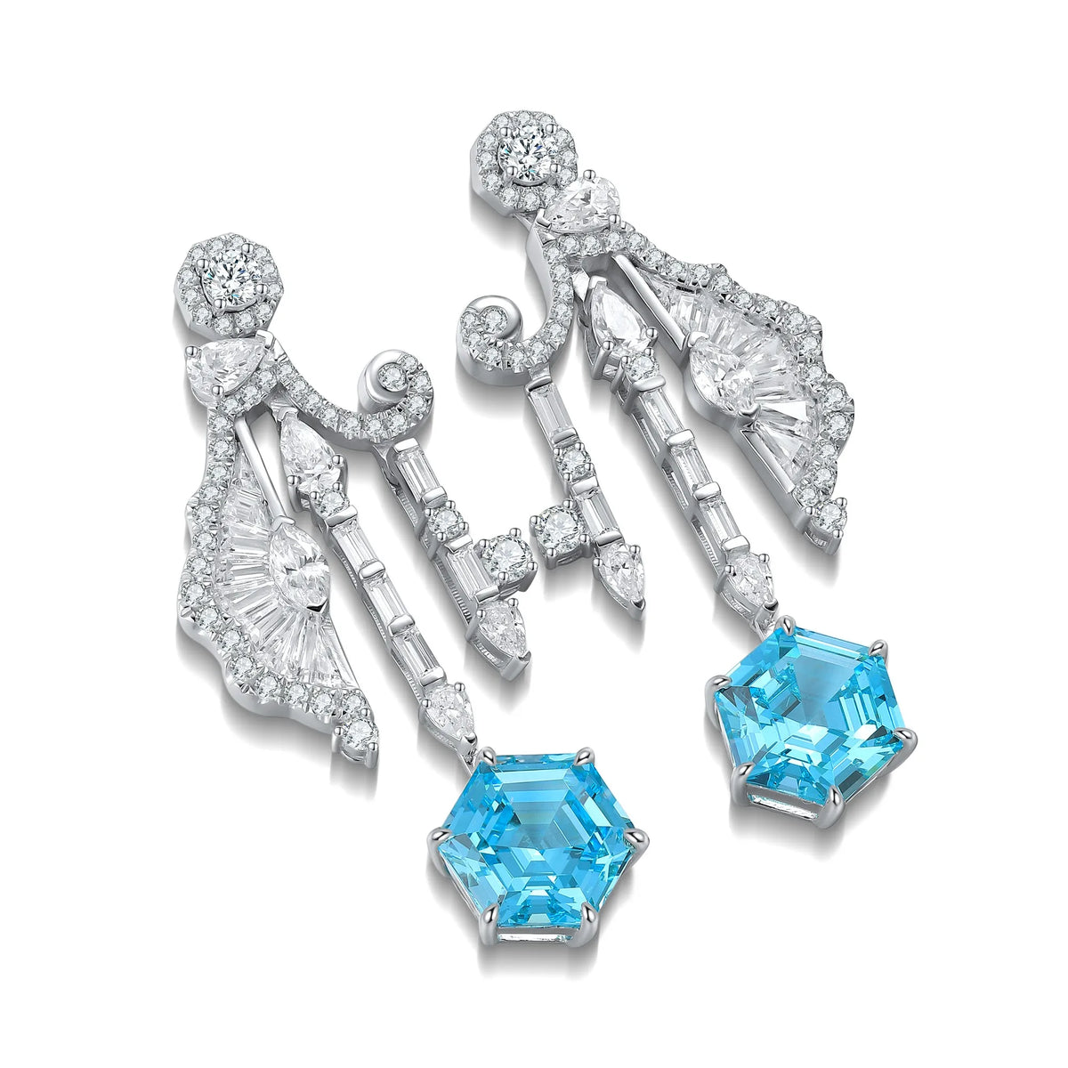 Gemfiori Anster High Quality S925 Lab Grown Paraiba Earring Stud Dainty Gemstone Stud Earrings for Women Daily Wear Gift