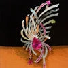 DIY Multi-Wear Luxury 18K Natural Tourmaline Brilliant Cut Diamond Brooch Colored Gemstone Inlay Wedding/Party Women's Gifts