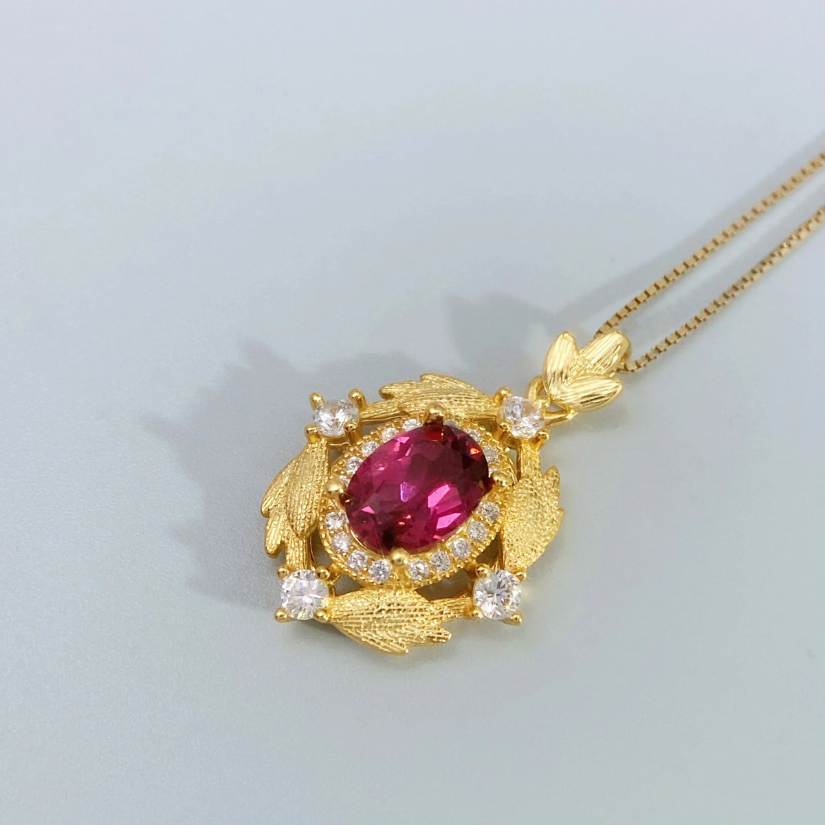 Gioiellieri Pyrope Garnet Pendant with S925 Sterling Silver for Girls Birthstone Jewelry January Birthday Present Dainty Necklace Jewelry