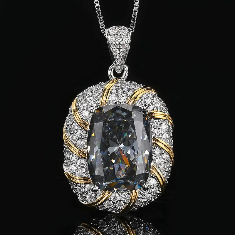 REDheart Brass Inlaid Zircon Plating Two-Color Trendy Bird's Nest Cut Black Gray Temperament Women's Jewelry Set for Party