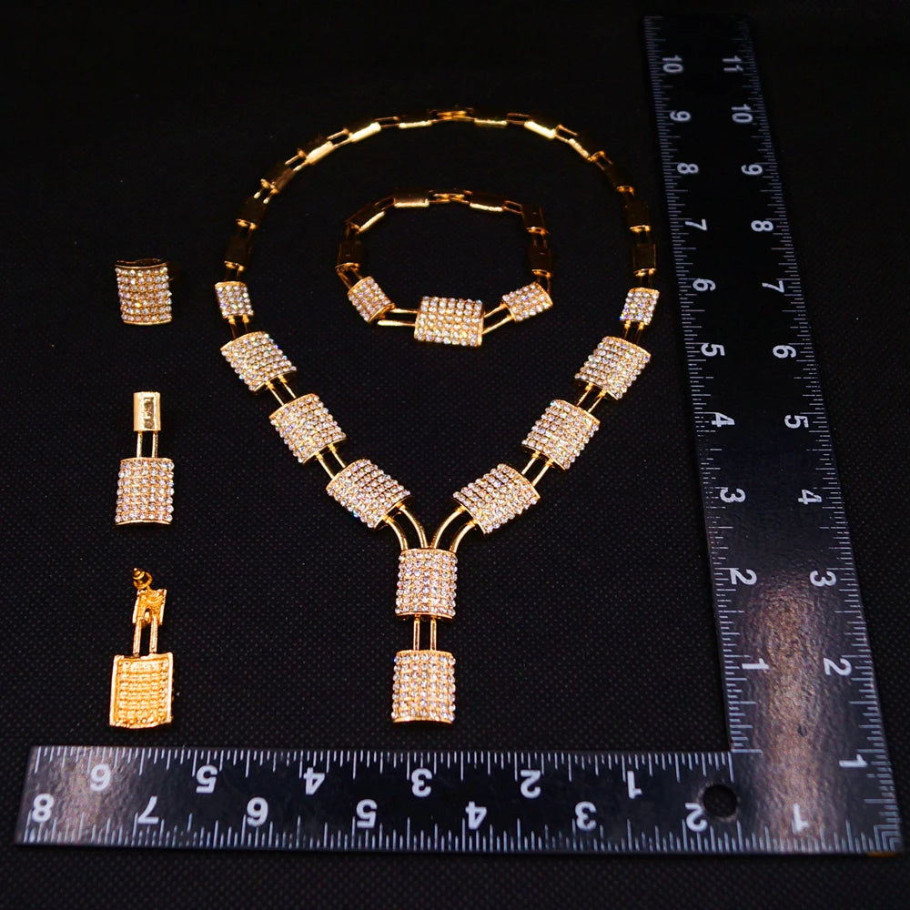 Zhuerrui Nigerian 18k Gold Plated Jewelry Set Brazil Gold Designer Wedding Jewellery Set Fashion Necklaces Jewelry SetsHB01215