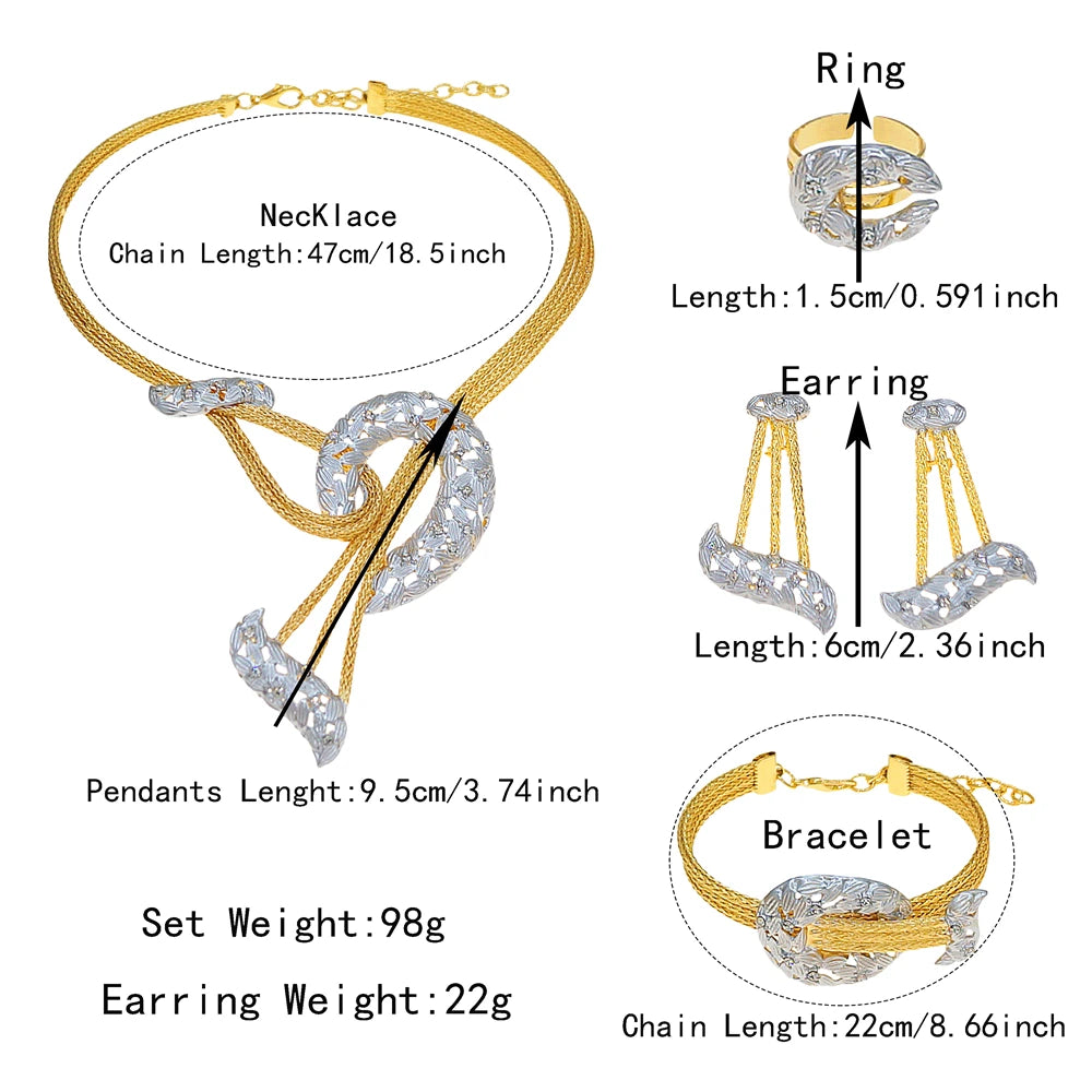 Zhuerrui Italiano Gold Designs Women Jewellery Set Party Fine Costume Jewelry Set Luxury Big Necklace Jewellery Sets X0008930