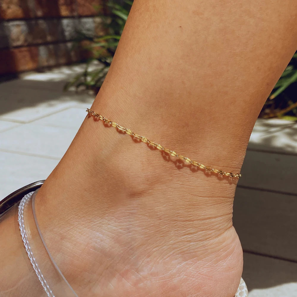 EManco NEW Dainty Lip Chain Anklet Fashion Beach Lace Ankle Chain Foot Jewelry Accessory for Women Gift Wholesale