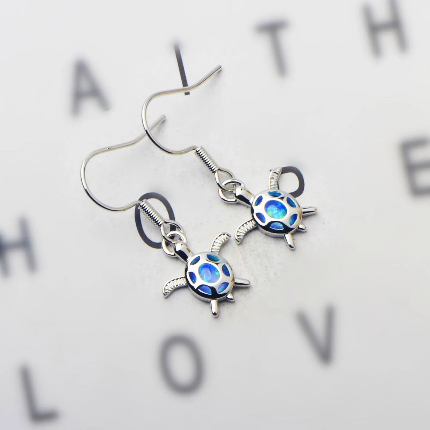 Aobao TikTok Viral Blue Opal Water Drop Earrings | Purple Crystal Accent Silver Plated Women's Engagement Jewelry-Trendy Bulk