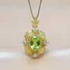Gioiellieri Luxury 925 Sterling Silver Oval Cut Natural Peridot Charm Pendant Fashionable Party Gift Jewelry for Women Gold Plated OEM/ODM