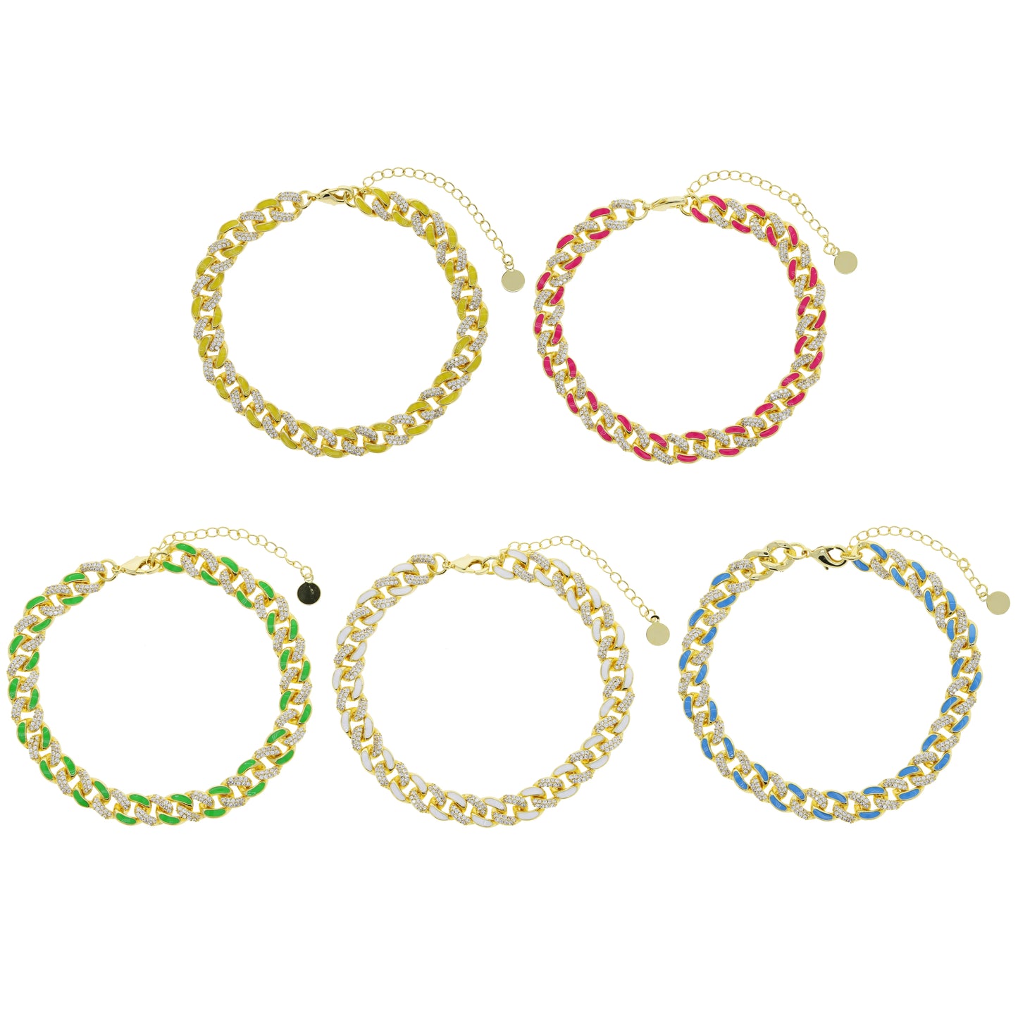 2024 Summer Colorful Jewelry Neon Enamel Cuban Link Chain Anklet for Women