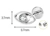 S&S ASTM F136 Titanium Labret Stud | Zircon | 83 Designs | Titanium & Gold