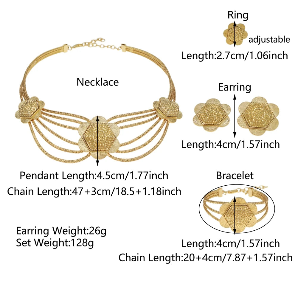 Italian Jewelry Set Alloy Brazilian Jewelry Sets Wedding Party Pendant Spiral Necklace Bracelet Ring Earrings Jewelry Set X00118