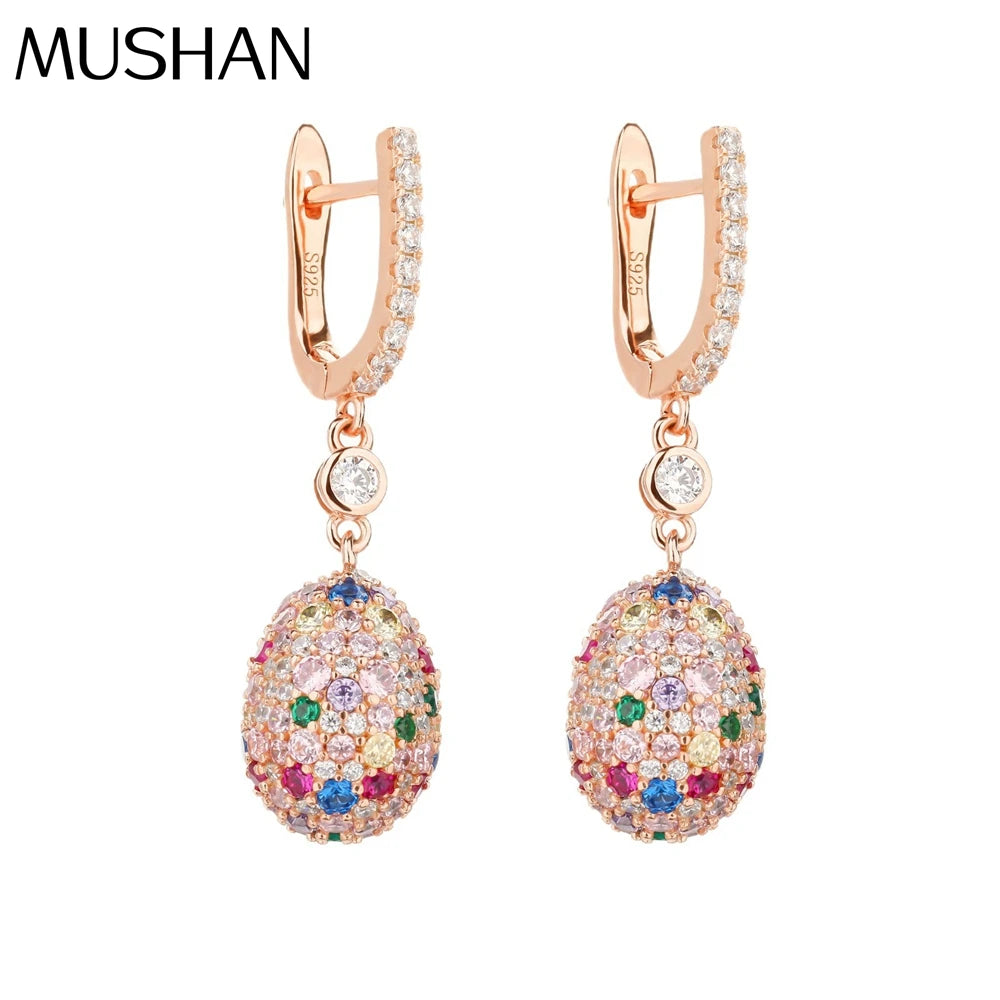 MUSHAN Jewelry Factory S925 Sterling Silver Earrings and Earrings Niche and High End Rose Gold High Carbon Diamond Bestseller
