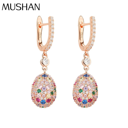 MUSHAN Jewelry Factory S925 Sterling Silver Earrings and Earrings Niche and High End Rose Gold High Carbon Diamond Bestseller