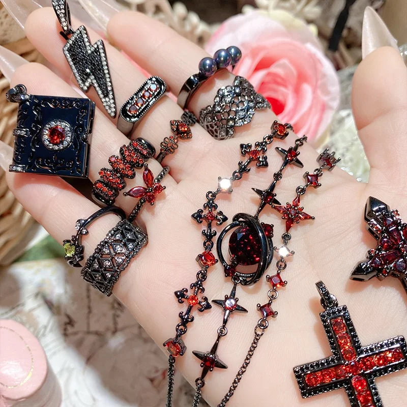S&S Black Gold Plated Dark Style Jewellery | Rings, Bracelets & Pendants
