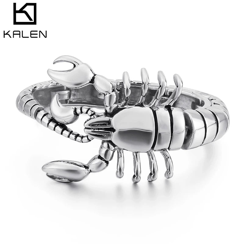 VIKING Mens Scorpion Charm Bracelet – Silver Stainless Steel