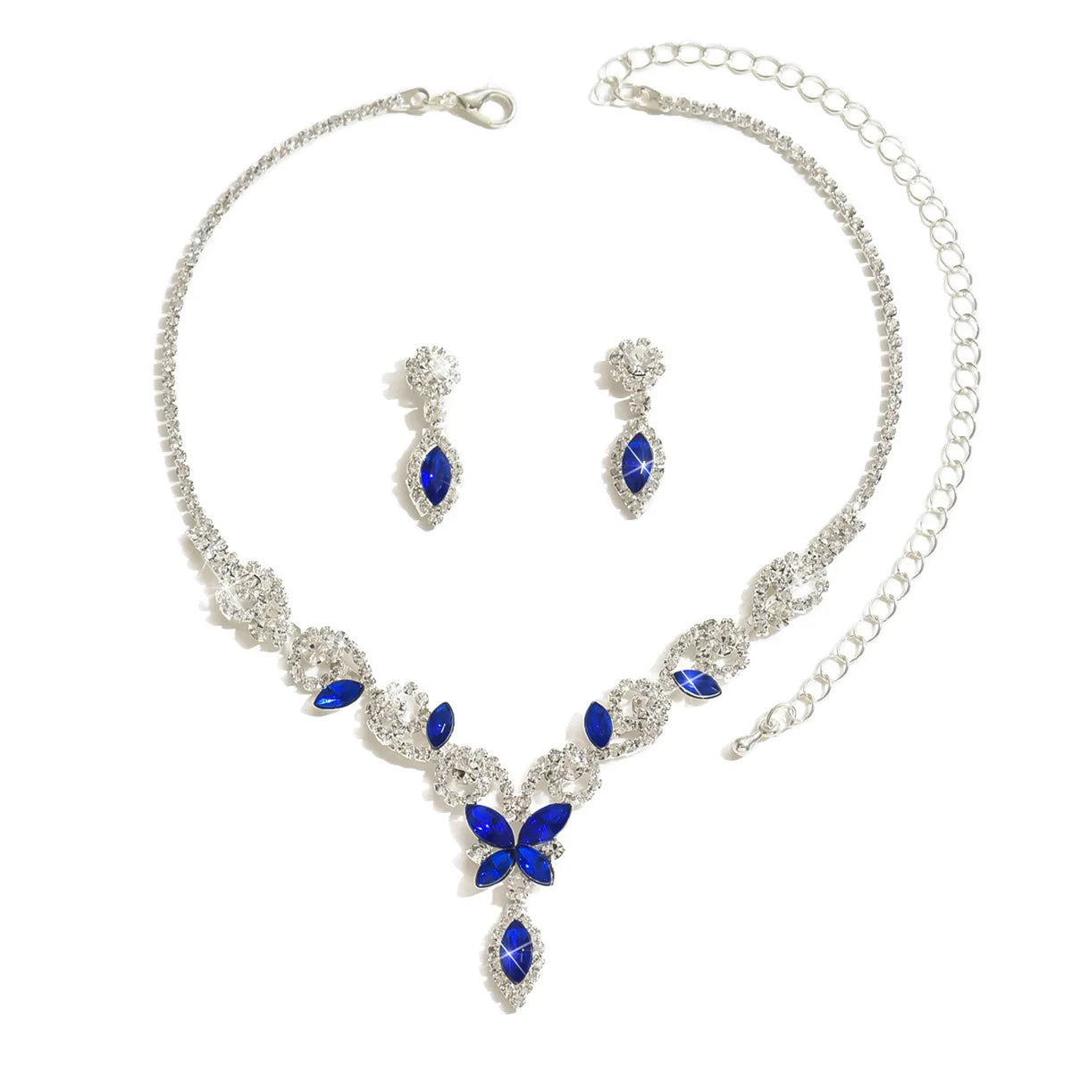 S&S HY New Trendy Crystal butterfly Necklace and Earring Set - Jewelry - Luxury Wedding