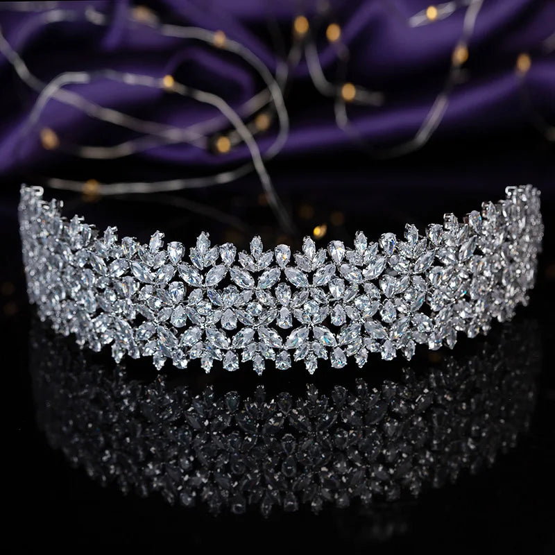 New Design Luxury  Bridal Hairband Cubic Zirconia Wedding Bridal Hair Accessories Tiaras and Headpiece for Lady BC5760