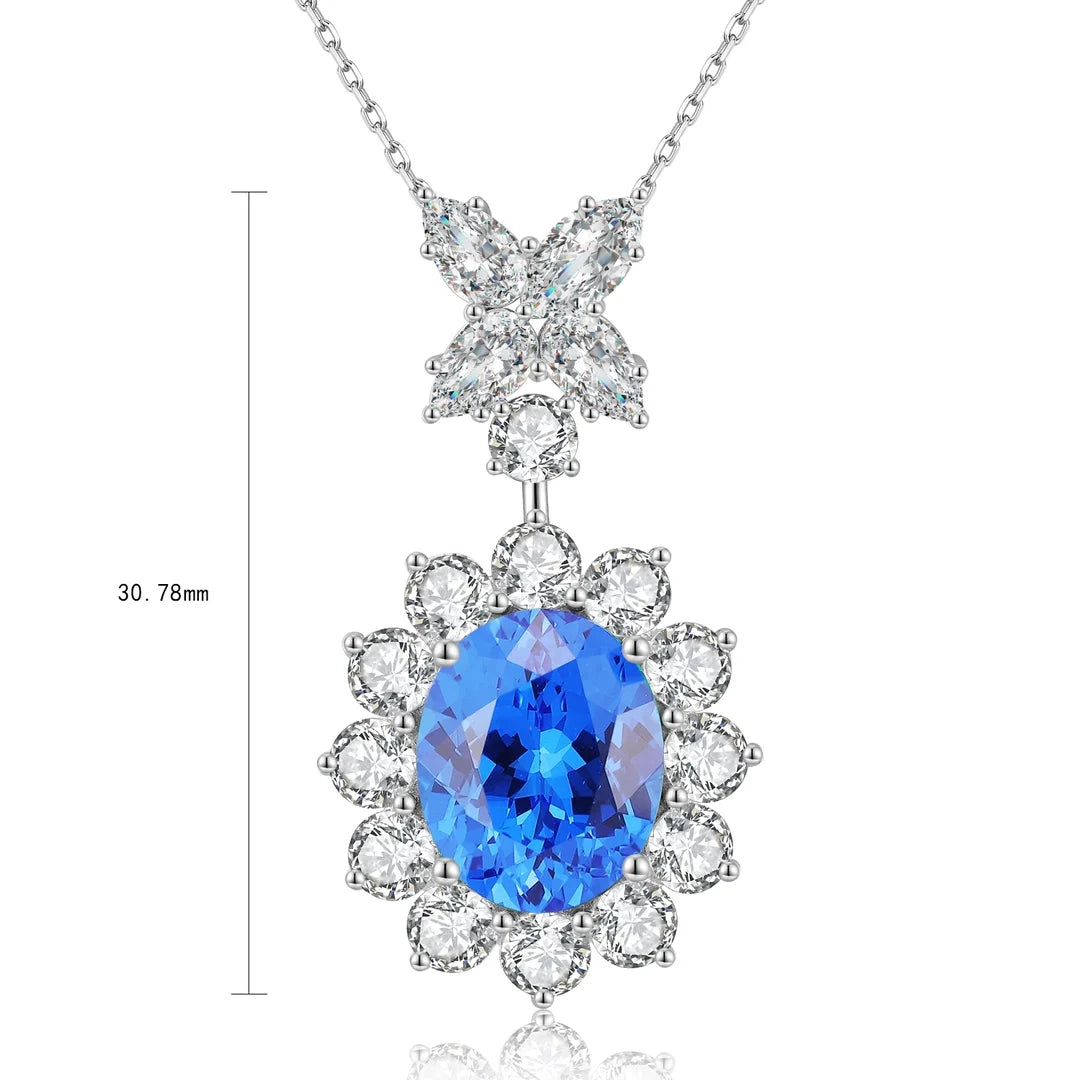 Gemfiori Latest Ruby Set Jewelry Lab Grown Gemstone Pigeon Blood Ruby Diamond S925 Link Chain Minimalist Pendant Necklace
