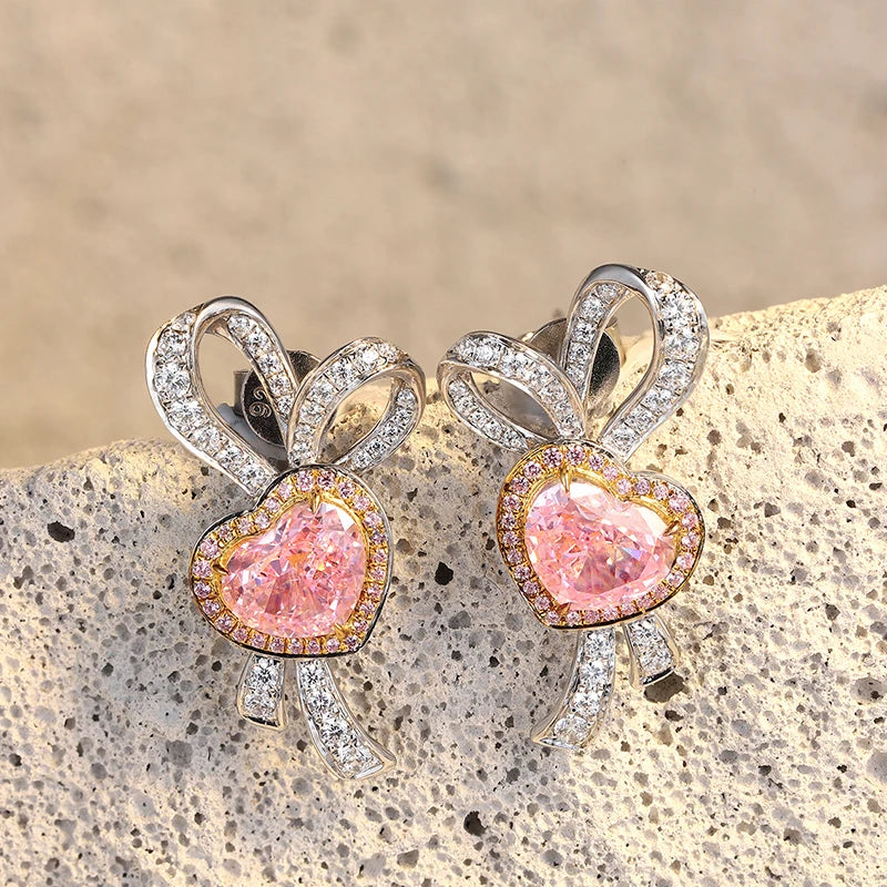 Gemfiori Custom Women's pink Morganite Earrings 925 Sterling Silver Jewelry Complementary Morganite Stud Earrings