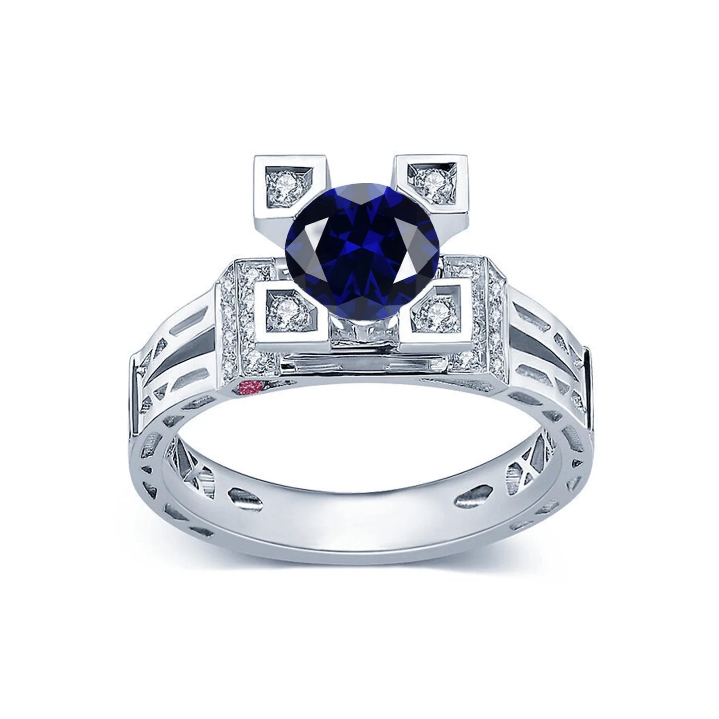 MuShan Jewelry Factory Paris Kiss Eiffel Tower Ring S925 Silver Zircon Ring Jewelry