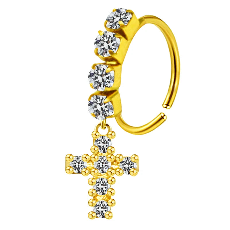S&S Stainless Steel Dangle Hoop Nose Ring Collection | 66 Designs