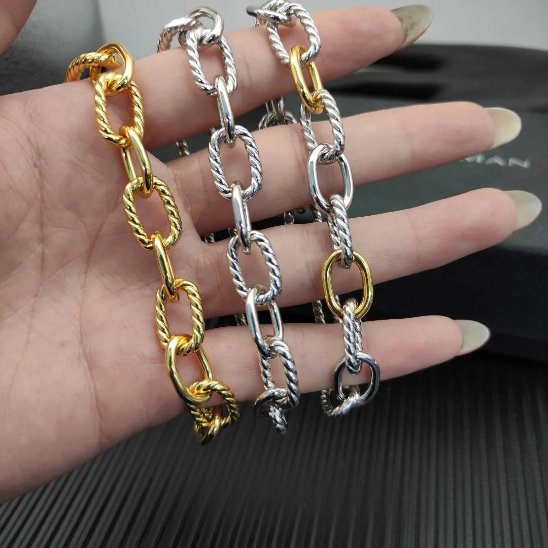 FASHIONISTA DY High-Quality Silver-Plated 8.5MM Madison-Style Bracelet, Gold-Plated 8.5MM Bracelet, Jewelry